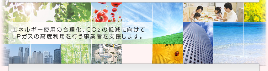エネルギー使用の合理化、CO2の低減に向けて ＬＰガスの高度利用を行う事業者を支援します。